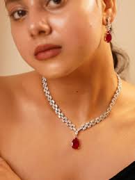 Bespoke Ruby Diamond Necklace set