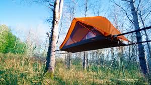 Mesh storage hammock underneath cot. Get Off The Ground With The Aerial A1 Tree Tent Hammock By Opeongo Kickstarter