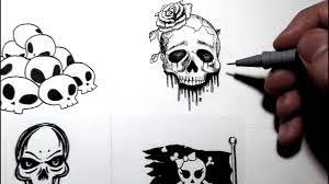 Pour vos designs en ligne ou la création de coloriages de. Comment Dessiner Une Tete De Mort 4 Styles Tutoriel Inktober Youtube