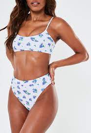 White Ditsy Floral High Waisted High Leg Bikini Bottoms Sponsored Floral Affiliate High White Bikini Swimsuits Womens Swimsuits Bikini Swimsuits