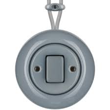 Compatible with dimmer switches (sold separately). Surface Porcelain Wall Light Switch Ash Grey Fat Button Home Furnishings Dyke Dean