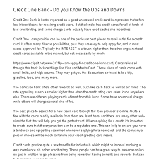 Credit one platinum visa credit cards. Credit One Bank Credit Card Good Features And Bad Featuresxvamv Pdf Pdf Docdroid