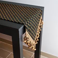 Quilted table runner, black and gray table runner, modern black and gray quilted runner, 13 1/2 x 41 1/2 inches. Sherry Kline Arcadia Black Table Runner