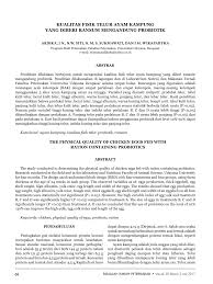 Maybe you would like to learn more about one of these? Pdf Kualitas Fisik Telur Ayam Kampung Yang Diberi Ransum Mengandung Probiotik
