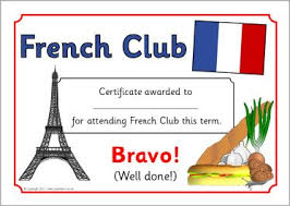 French Club Certificates Sb3792 Sparklebox French Club Ideas Learn French Teaching French