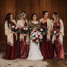 Burgundy Sequin Bridesmaid Dress Chiffon Bridesmaid Dress For Fall Wedding Wedding Weddings Br Wine Bridesmaid Dresses Winter Wedding Dress Winter Bridesmaids