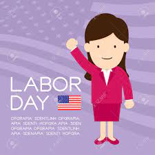 É o dia do trabalhador, o o labor day. Dia Do Trabalho Dos Estados Unidos Da America Projeto De Ilustracao De Personagem De Mulher De Negocios Isolado Na Eua Bandeira Padrao Fundo De Cor Roxa Com Espaco De Copia Ilustraciones Vectoriales