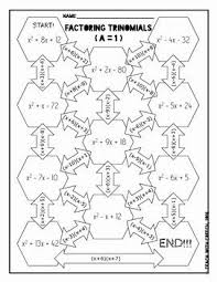 Factoring Trinomials Worksheet Answers Inspirational Factoring Trinomials A 1 Maze And Worksheet By Secondary In 2020 Quadratics Quadratic Formula Factor Trinomials