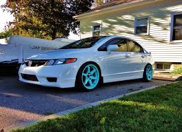 White Civic Tiffany Blue Wheels Varrstoen Custom Performance Wheels And Accessories Mr Alex Si Honda Civic Car Civic Jdm Honda