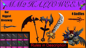 Today, we spend 50000 gems in murder mystery 2 going for a double godly unboxing! Murder Mystery 2 Halloween Godly Giveaway Read Desc By The Infinity Doge