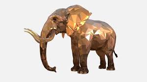 Elephant Low Polygon Art African Animal By Shuographics Polygon Art Art African Animals