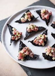 Tuna Tartare With Nori Chips A Beautiful Plate Yummy Food Food Snacks
