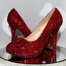 Ruby Red Shoes Wizard Of Oz Slippers Bridal Heels Red Wedding Shoes Bridal Shoes Wedding Shoes Heels