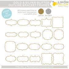 Digital Printable Frames Tags Gold And Silver By Limonyellow Printable Frames Frame Clipart Digital Printables