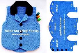 Yakali Ata Yelegi Yapilisi Merhaba Hanimlar Ata Yelegi Erkek Bek Amaciyla Uygundur Uc Parca Olarak Orulen Siyah Yakali Baby Knitting Patterns Orgu Erkek Bebek