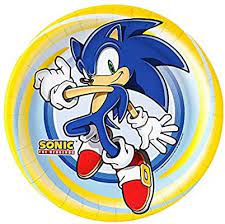 Amazon Com Pratos De Papel De Jantar Sonico The Hedgehog Da Birthday Express 22 86 Cm 8 Unidades To Hedgehog Birthday Sonic Birthday Parties Sonic Birthday