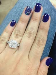 Acrylic nails are a quick way to get the long nails you've always wanted, but they're a commitment. Navy Glitter Nails Wedding Nails Glitter Short Acrylic Nails Navy Blue Nails