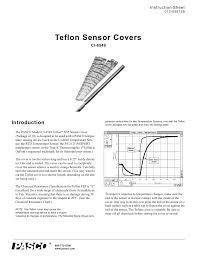 Pasco Ci 6549 Teflon Sensor Covers User Manual 4 Pages