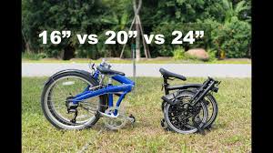 folding bike wheel size 16 inch vs 20 inch vs 24 inch comparison