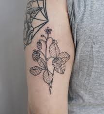 Many flowers, herbs, trees, and other plants traditionally symbolize feelings, moods, or ideas. Olivia Harrison On Instagram Strawberry Plant For Mariana Strawberry Tattoo Plant Tattoo Tattoos