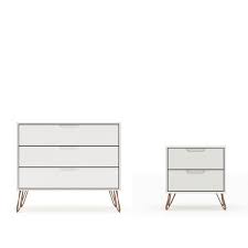 Luxor Intrepid 5 Drawer Off White Mid Century Modern Dresser And Nightstand Set Of 2 104hd4 The Home Depot Update your bedroom storage with modern dressers and chests.