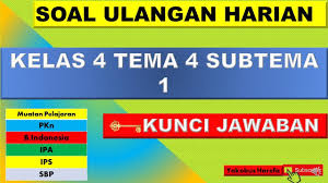 Bicara tentang soal tematik kelas 4 tema 2 selalu berhemat energi ini. Soal Ulangan Harian Kelas 4 Tema 4 Subtema 1 Youtube