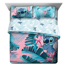 Lilo Stitch Blue Pink Tropical Flowers Kids Bed In A Bag Bedding Set W Reversible Comforter Walmart Com Lilo And Stitch Stitch Clothes Kids Bedding Sets