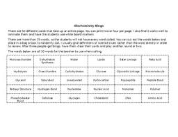 Macromolecules And Table Worksheets Teaching Resources Tpt