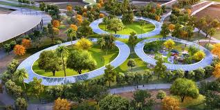Dubai Plans Huge Pedestrian Friendly Urban Green Space Public Park Design Parking Design Public Park