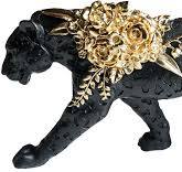 Amazon.com: LAIKEARTS Cheetah Statue Black Gold Leopard ...
