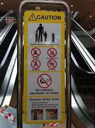 4 x 7.75 escalator signage sku: Safety Signage On Escalator Escalator Safety Guide Signage