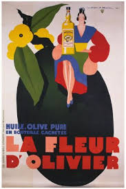 La Fleur D Olivier Huile D Olive Pure En Bouteille Cachetee Jean Adrien Mercier Fleurs Affiches Publicitaires Art