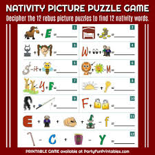 At first glance, it looks like a strange set of nouns: Wendy Legendre On Twitter Nativity Christmas Picture Puzzle Game Solve 12 Rebus Puzzles To Discover 12 Nativity Words Https T Co Jmazzmd0ar Christmas Partygame Picturepuzzle Rebus Https T Co 3tyhj2dbmf