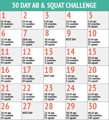 30 Day Ab Squat Challenge Squat Ab Challenge 30 Day