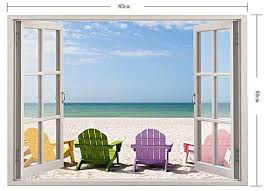 Island breeze trompe l'oeil window art beach view mural. Sunsky 3d Beach Window View Removable Wall Art Sticker Size 60 X 85 X 0 3 Cm Price From Jumia In Nigeria Yaoota