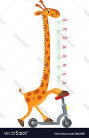 Giraffe On Scooter Meter Wall Or Height Chart
