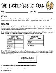 Be sure to include all cell structures listed below and use labels on your cell. Plant And Animal Cell Project Worksheets Teachers Pay Teachers