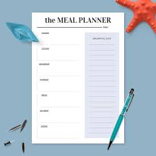 Create your meal plan right here in seconds. Weekly Meal Plan Shopping List Template Printable Pdf