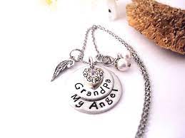 Grandpa Memorial Grandpa Memorial Necklace My Angel Grandpa Etsy Memorial Necklace Memorial Jewelry Crystal Heart