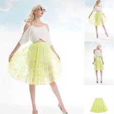 Thea By Thara Fluoro Duo Midi Party Skirt Womens Fashion