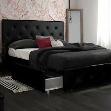 See more ideas about cheap queen size beds, bed, queen size bedding. Contemporary Black Queen Size Bed Frame With Storage 4 Drawers Tufted Headboard Ebay
