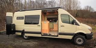 This Mercedes Benz Sprinter Van Was Turned Into A Tiny Home On Wheels Named Fitz Roy To Travel Across North America Sprinter Van Sprinter Van Conversion Van