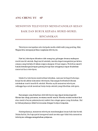 More meanings for kesan buruk. Menonton Televisyen Mendatangkan Kesan Baik Dan Buruk Kepada Murid