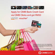 Discount of rm 49 off, with minimum spend of rm 50 on the total nett purchase price of your purchase in a single transaction (exclusive of shipping/courier. Cimb Malaysia Get A Rm50 Lazada Voucher When You Apply For A Cimb Bank Credit Card Via Cimb Clicks Instant Approval Annual Fee Waived Offer Ends 30 April 2016 Visit Http Bit Ly Cimbclicks Lazada