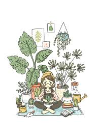 Plant Lady By Freeminds Plant Drawing Plant Illustration Plant Cartoon