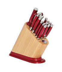 Kitchenaid 14 Piece Iconic Bamboo Block W Candy Apple Red Aluminum Polished Base Dillard S Mobile Knife Block Set Stainless Steel Knife Set Knife Block