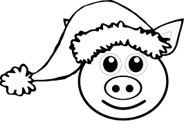 Black And White Santa Hat Coloring Book Pig Peppa Pig Coloring Pages Peppa Pig Colouring Coloring Pages