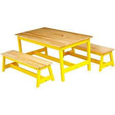 Amazon Com Amazonbasics Indoor Kids Table And Bench Set Natural Industrial Scientific Table And Bench Set Bench Set Kids Picnic Table
