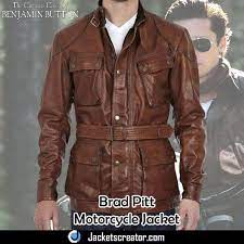 Brad Pitt Motorcycle Benjamin Button Leather Jacket Jackets Creator Jackets Leather Jacket Brad Pitt Motorcycle