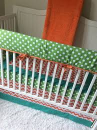 Baby Boy Crib Bedding Set Teal Orange Green Polka Dot Chevron Ships Fast Baby Boy Crib Bedding Sets Baby Boy Crib Bedding Baby Boy Cribs
